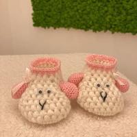 Scarpine pecorella lavorazione uncinetto a mano