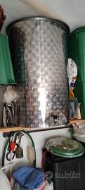 recipiente acciaio inox 200 l con piccola ammaccat