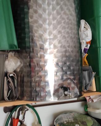 recipiente acciaio inox 200 l con piccola ammaccat