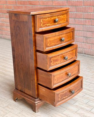 Cassettiera in legno stile classico (5 cassetti)