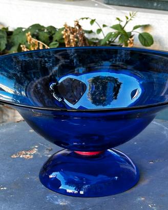 Coppa in vetro blu BARBINI Murano