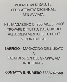 Attività di mercatino dell'usato