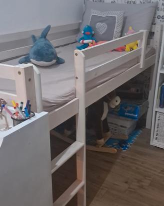Letto a soppalco con scivolo