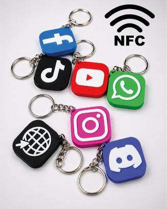 Portachiavi NFC personalizzabili social network