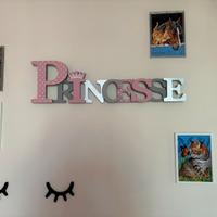 Quadretto per camera bimba con scritta Princesse