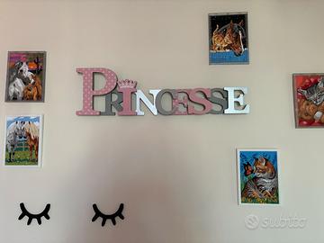 Quadretto per camera bimba con scritta Princesse