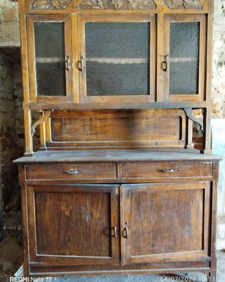 vetrinetta vintage anni '50 in legno