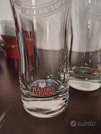 set bicchieri birra peroni nastro azzurro