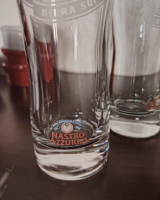 set bicchieri birra peroni nastro azzurro
