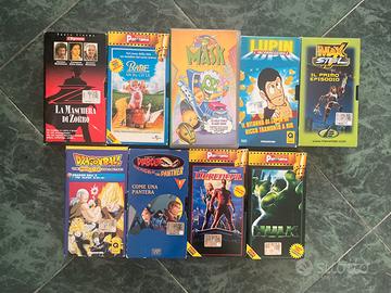 9 VHS Animazione Film Dragon Ball Lupin Marvel  ec