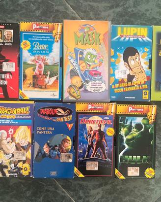 9 VHS Animazione Film Dragon Ball Lupin Marvel  ec