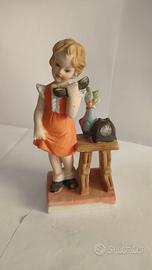 STATUA ORIGINALE CAPODIMONTE-PORCELLANA-BIMBA-'90