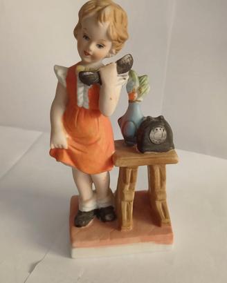 STATUA ORIGINALE CAPODIMONTE-PORCELLANA-BIMBA-'90