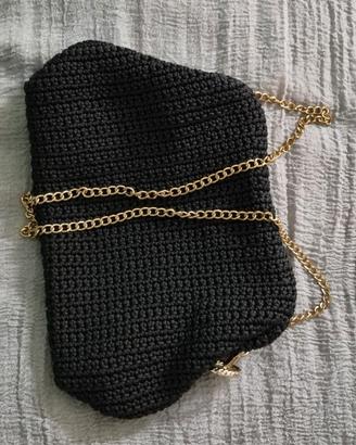 borsa lavorata a maglia fatta a mano