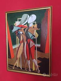 Varie tele dipinte a mano arte moderna Buzzoni