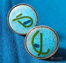 gemelli vintage con smalto a fuoco