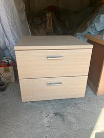 Comodino - (2)Cassetti Rovere Chiaro / Legno