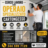 Operaio cartongesso specializzato disponibile