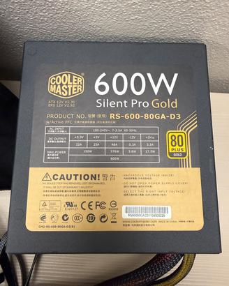 Alimentatore Cooler Master SilentPro Gold 600W 80+