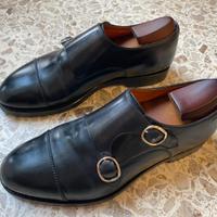 Monk strap Santoni blu cobalto (numero 40,5)