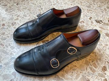 Monk strap Santoni blu cobalto (numero 40,5)
