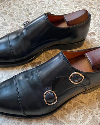 Monk strap Santoni blu cobalto (numero 40,5)