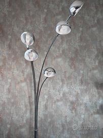 Piantana design cromata 5 luci - bracci ad arco