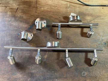 4 applique faretti in acciaio