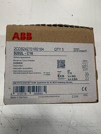5 magnetotermici ABB S202L-C16 in confezione nuova