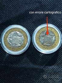 Due monete da 1000 lire con errore