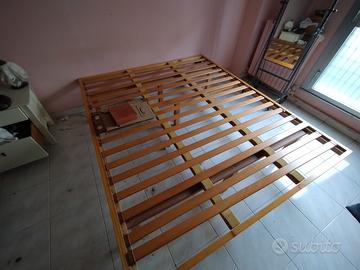 Rete a doghe letto matrimoniale Ennerev in legno