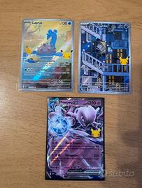 Mini lotto carte Pokémon lapras meowth Mewtwo