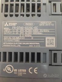 INVERTER Mitsubishi FR D 740 kw 0,75 v400 3 fasi