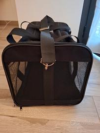 Trasportino per animali + guinzaglio per gatto