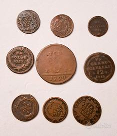 Lotto di monete del XVIII° secolo, con moneta rara