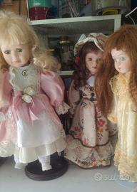 3 grandi bambole vintage biscuits da collezione