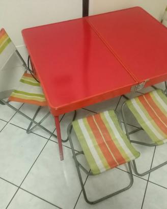 Set Valigia Campeggio Pic-nic Vintage '70 