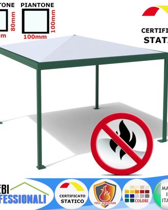 Gazebo copertura 5x5m Luxor ignifugo professionale