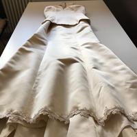Abito  da sposa in raso colore panna taglia 42