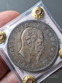 5 lire 1865 N
