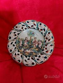Piatto ceramica di Capodimonte 