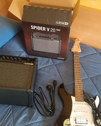 Chitarra elettrica pacifica yamaha con ampli.