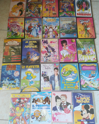 Lotto 25 DVD fiabe cartoni favole x bambini