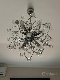 Lampadario cromo cristallo