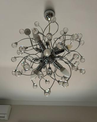 Lampadario cromo cristallo
