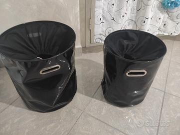 set 2 contenitori neri eleganti da arredo 