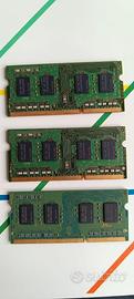 RAM DDR3 4GB Samsung 1600MHz PC3L  singole o blocc