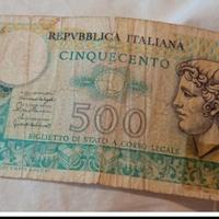 Banconota da collezione da 500 lire italiane.