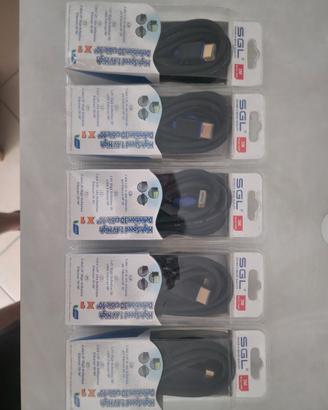 Cinque cavi hdmi da 3 metri