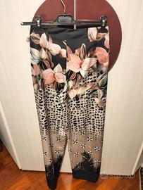 pantalone donna motivo floreale 